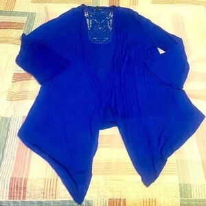 Cotton/viscose asymmetrical front edges  decorative summer blouse New !